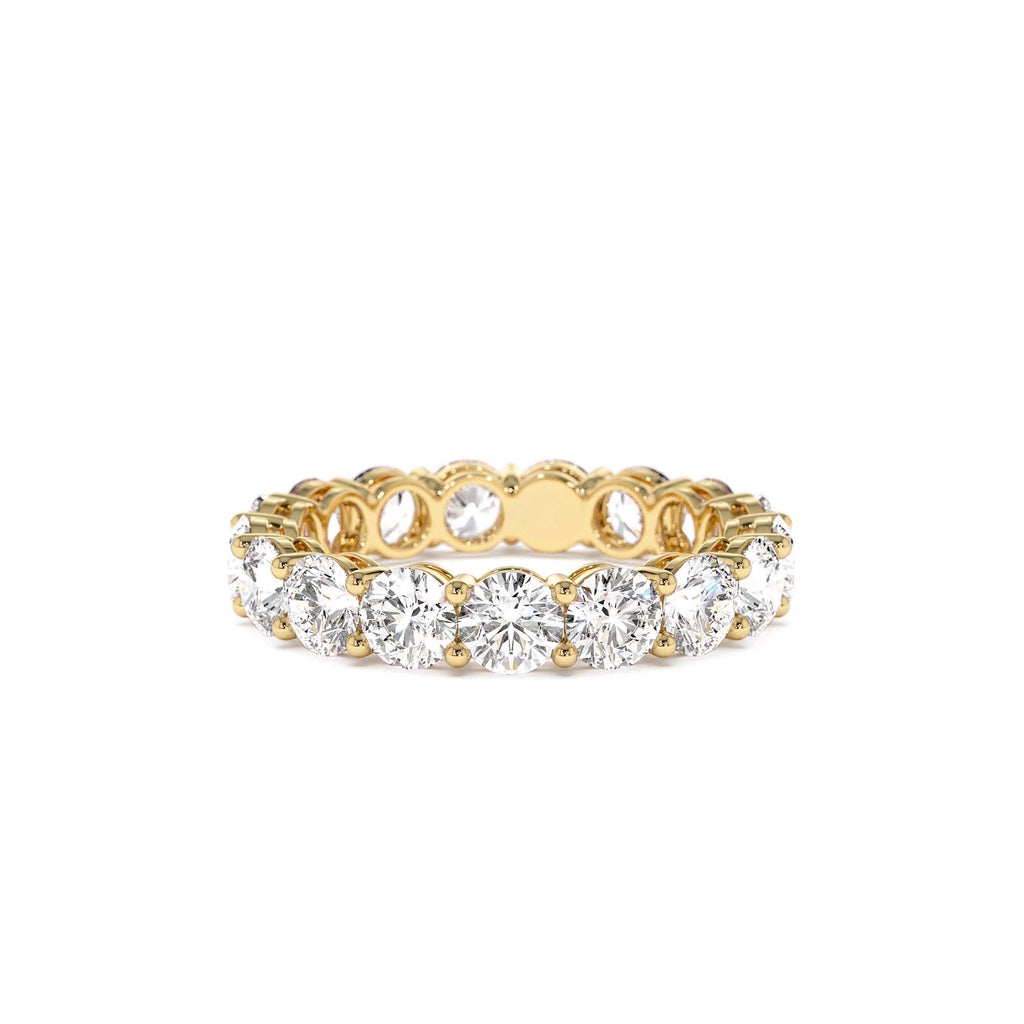 3.25 CTW Prong Setting Full Eternity Round Lab-Grown Diamond Ring in 14K Gold — view 1