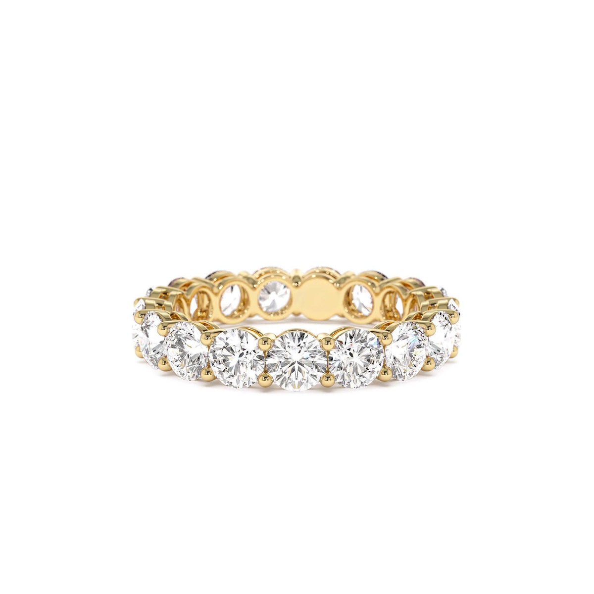 3.25 CTW Prong Setting Full Eternity Round Lab-Grown Diamond Ring in 14K Gold — view 1