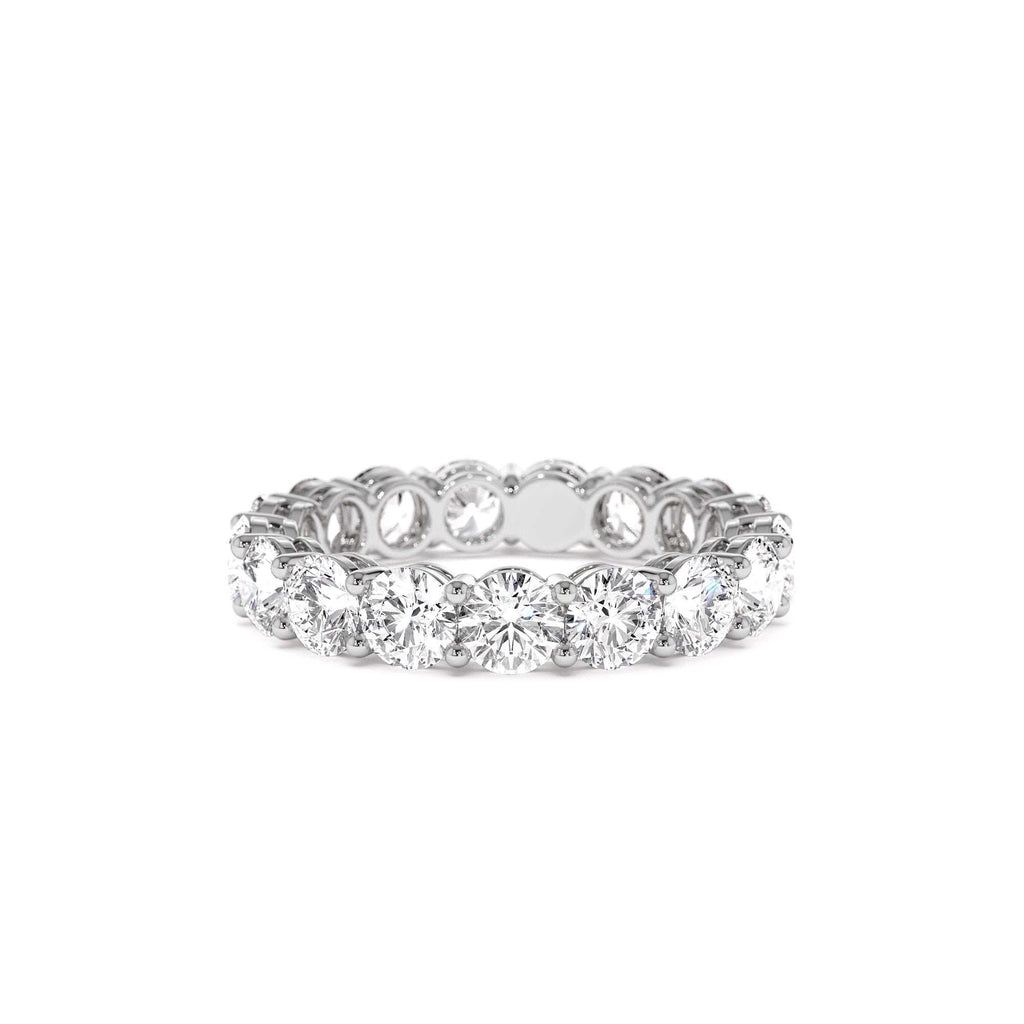 3.25 CTW Prong Setting Full Eternity Round Lab-Grown Diamond Ring in 14K Gold — view 4