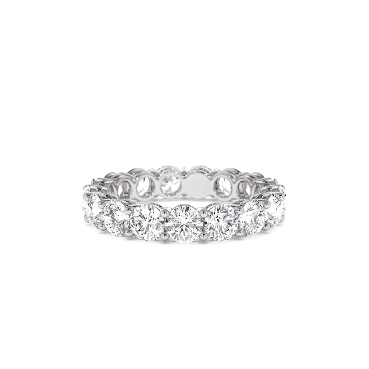 3.25 CTW Prong Setting Full Eternity Round Lab-Grown Diamond Ring in 14K Gold — view 4