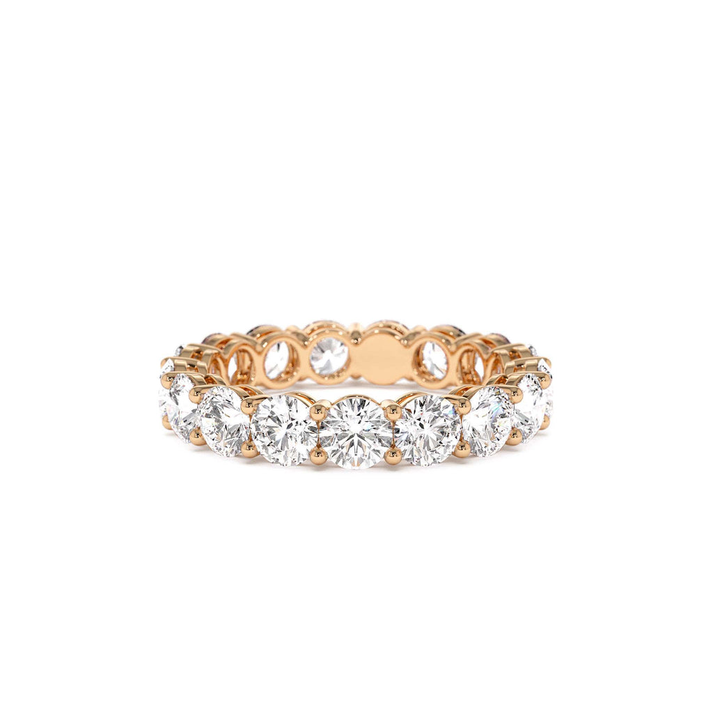 3.25 CTW Prong Setting Full Eternity Round Lab-Grown Diamond Ring in 14K Gold — view 5