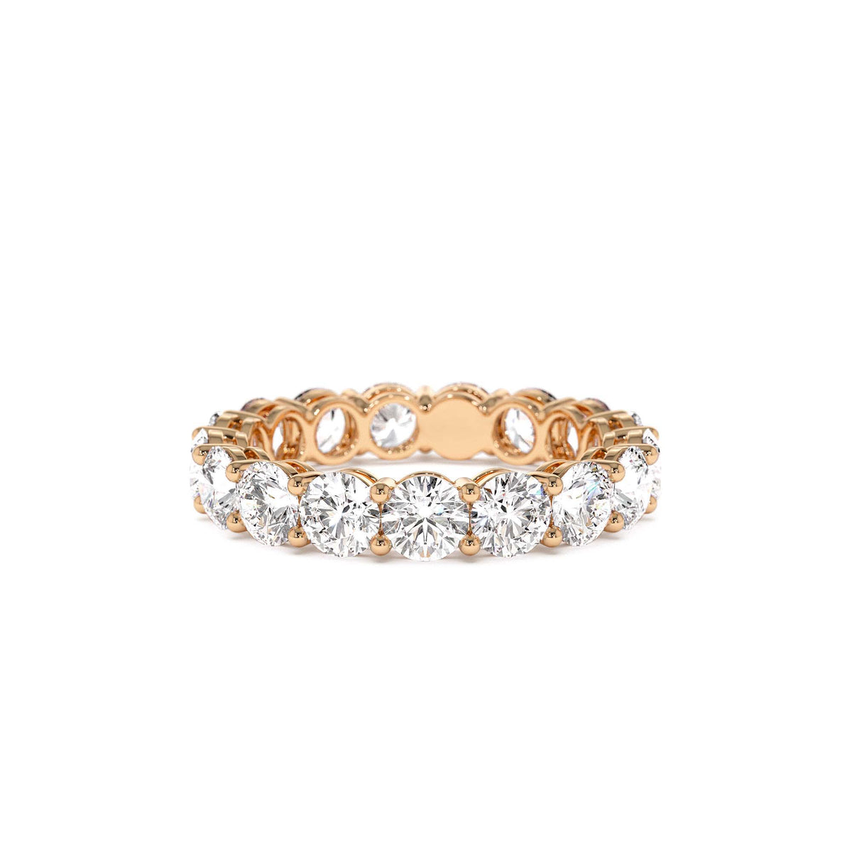 3.25 CTW Prong Setting Full Eternity Round Lab-Grown Diamond Ring in 14K Gold — view 5