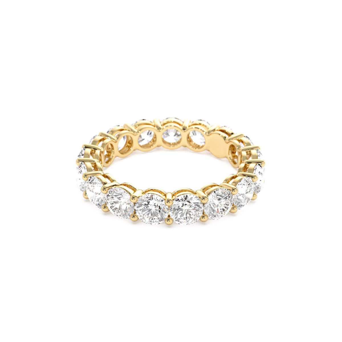 3.25 CTW Prong Setting Full Eternity Round Lab-Grown Diamond Ring in 14K Gold — view 2