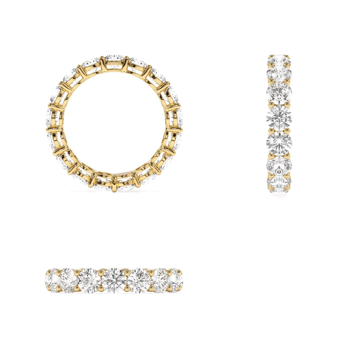 3.25 CTW Prong Setting Full Eternity Round Lab-Grown Diamond Ring in 14K Gold — view 3