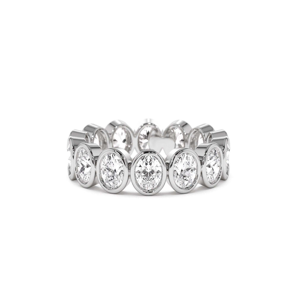 2.75 CTW Bezel Setting Full Eternity Oval Shape Lab-Grown Diamond Ring in 14K Gold — view 4