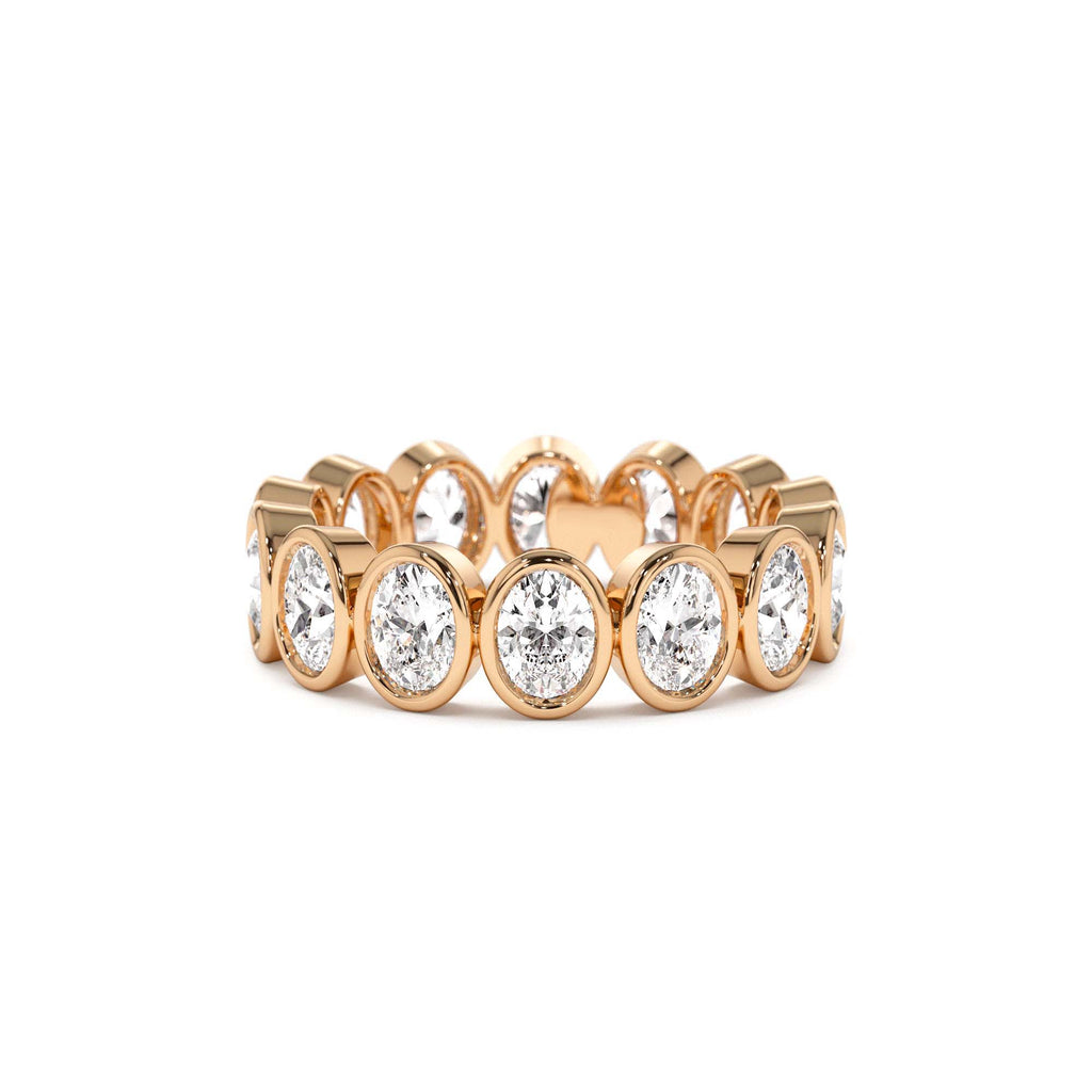 2.75 CTW Bezel Setting Full Eternity Oval Shape Lab-Grown Diamond Ring in 14K Gold — view 5