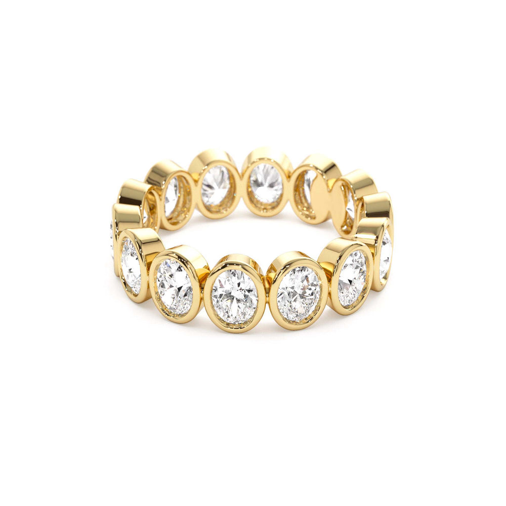 2.75 CTW Bezel Setting Full Eternity Oval Shape Lab-Grown Diamond Ring in 14K Gold — view 2