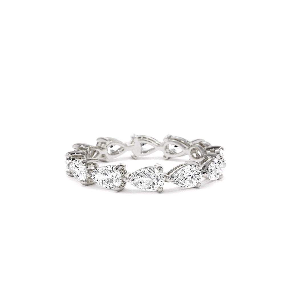 2.30 CTW Pear Shape Horizontal Full Eternity Lab-Grown Diamond Ring in 14K Gold — view 4