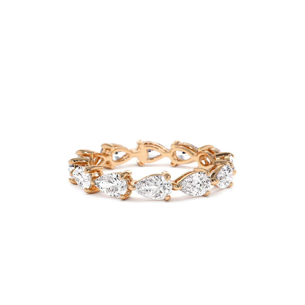 2.30 CTW Pear Shape Horizontal Full Eternity Lab-Grown Diamond Ring in 14K Gold — view 5