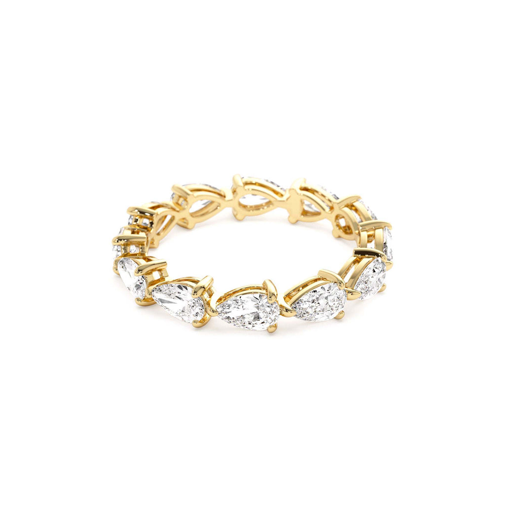 2.30 CTW Pear Shape Horizontal Full Eternity Lab-Grown Diamond Ring in 14K Gold — view 2