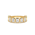 1.90 CTW Bezel Setting Nine Stone Emerald Cut Lab-Grown Diamond Wedding Ring in 14K Gold — view 1