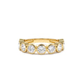 1.75 CTW Bezel Setting Nine Stone Round Lab-Grown Diamond Wedding Ring in 14K Gold — view 1