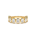 1.75 CTW Bezel Setting Nine Stone Oval Shape Lab-Grown Diamond Ring in 14K Gold — view 1