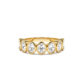 1.45 CTW Bezel Setting Seven Stone Oval Shape Lab-Grown Diamond Ring in 14K Gold — view 1