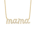 Diamond Script Mama Necklace in 14K Gold — view 1