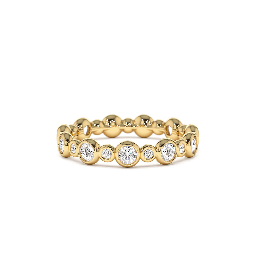 Bubble Diamond 3/4 Eternity Wedding Ring in 14K Gold — view 1