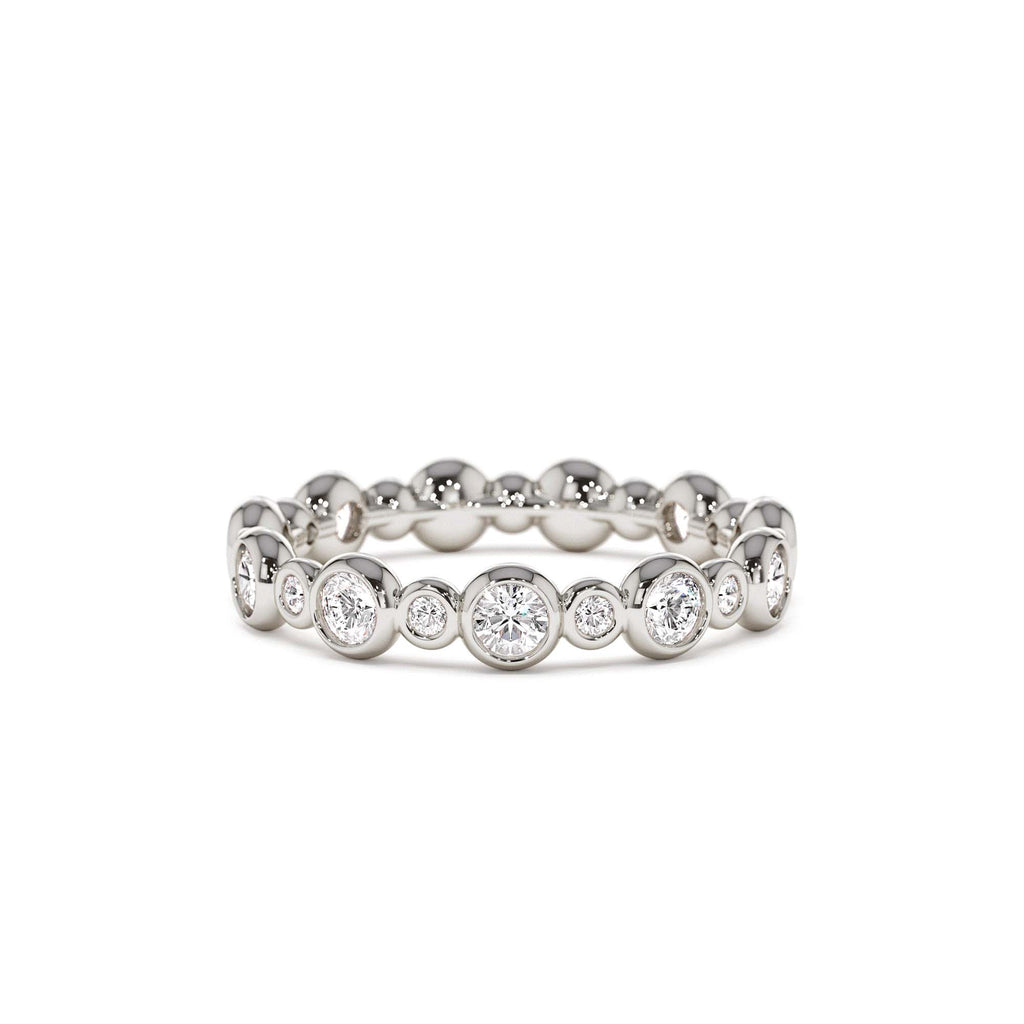 Bubble Diamond 3/4 Eternity Wedding Ring in 14K Gold — view 4