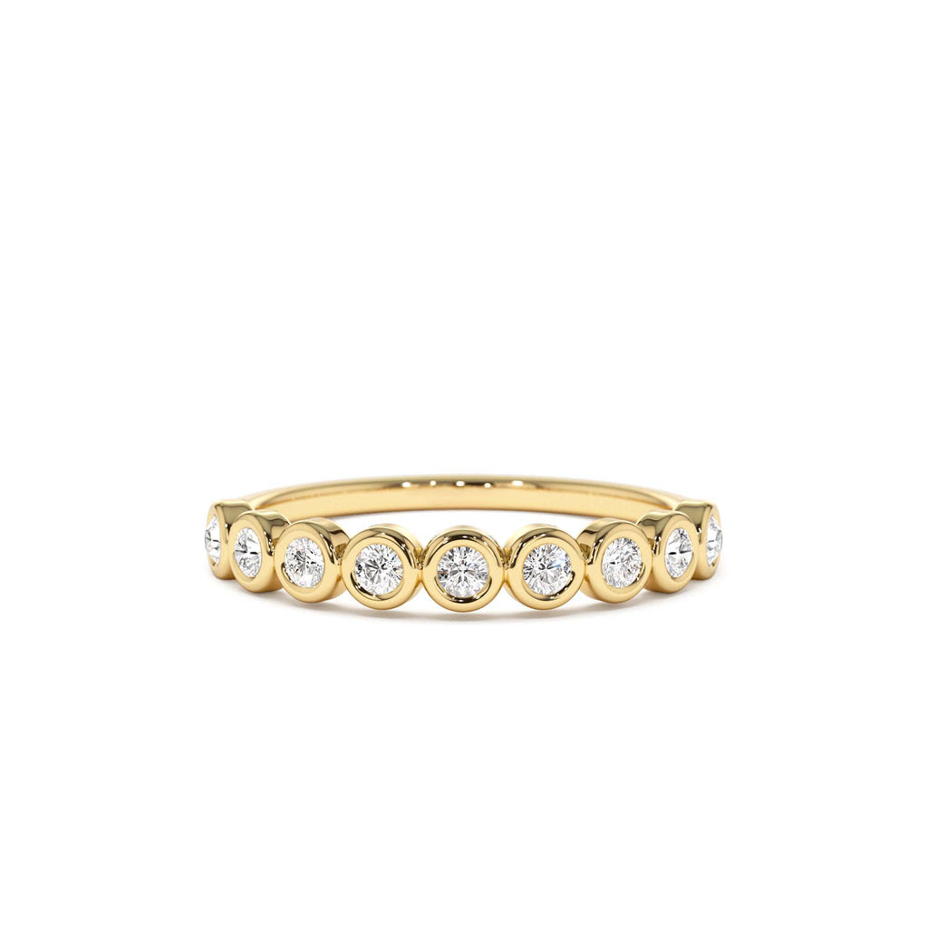 9 Diamond Half Eternity Wedding Ring 0.55ctw in 14K Gold — view 1