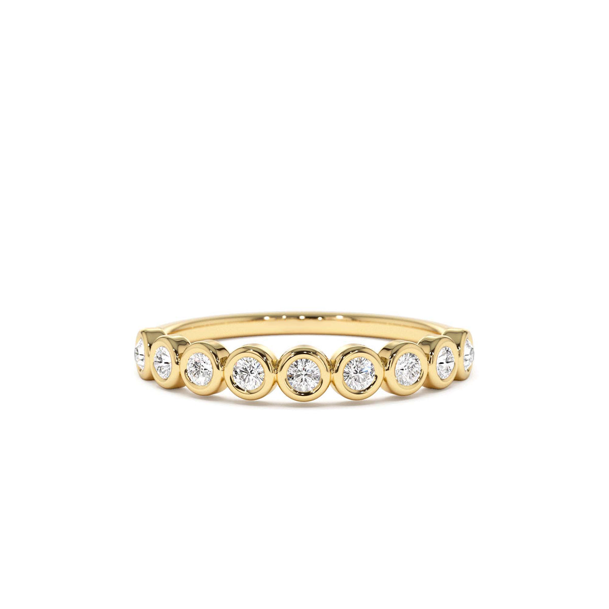 9 Diamond Half Eternity Wedding Ring 0.55ctw in 14K Gold — view 1
