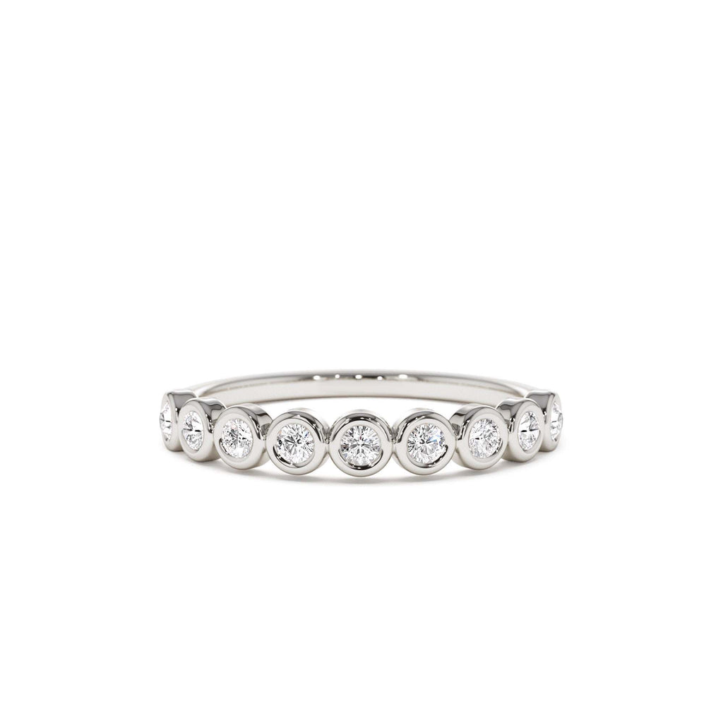 9 Diamond Half Eternity Wedding Ring 0.55ctw in 14K Gold — view 4