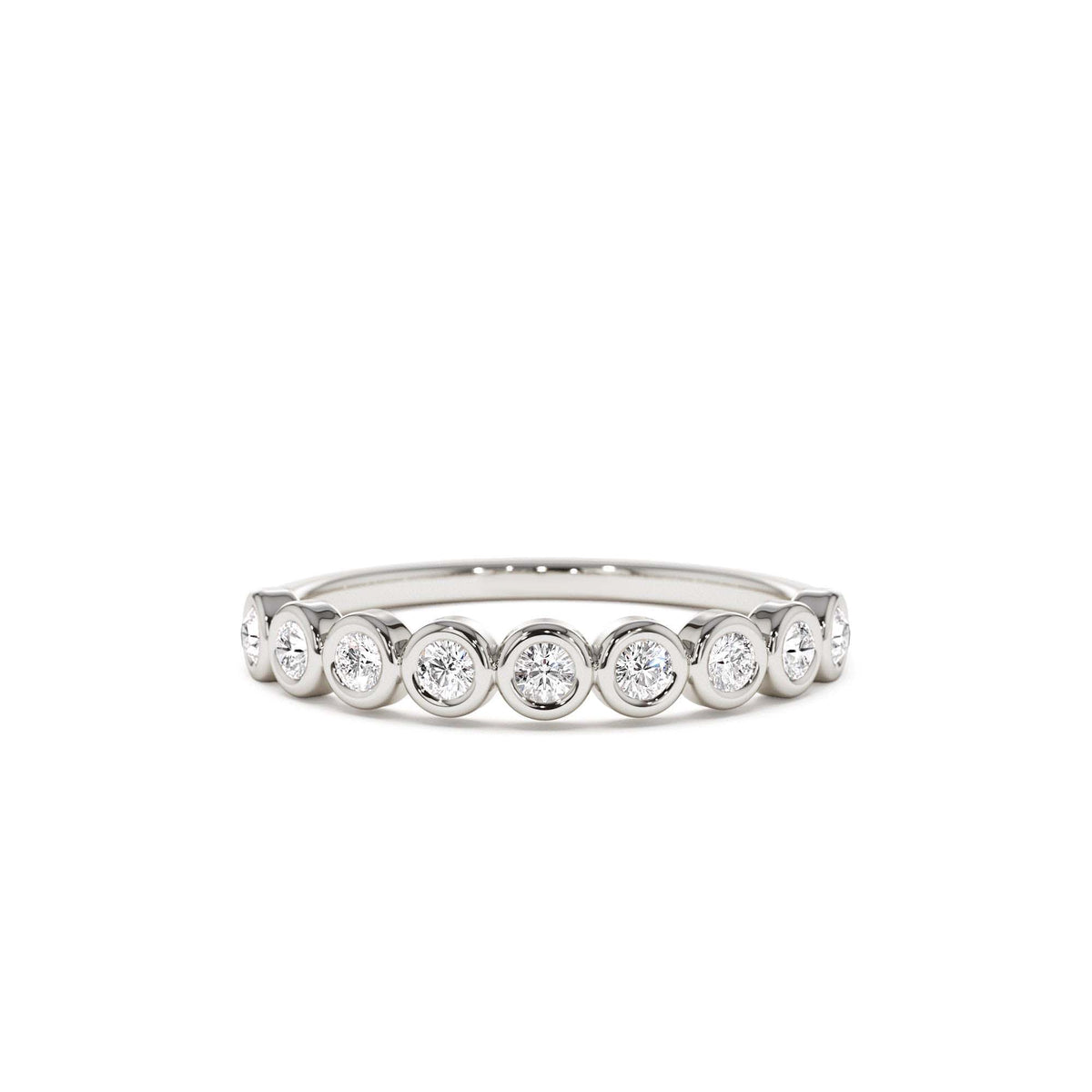 9 Diamond Half Eternity Wedding Ring 0.55ctw in 14K Gold — view 4