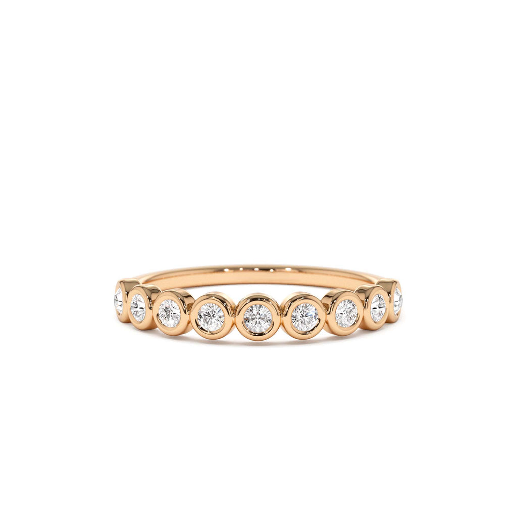 9 Diamond Half Eternity Wedding Ring 0.55ctw in 14K Gold — view 5