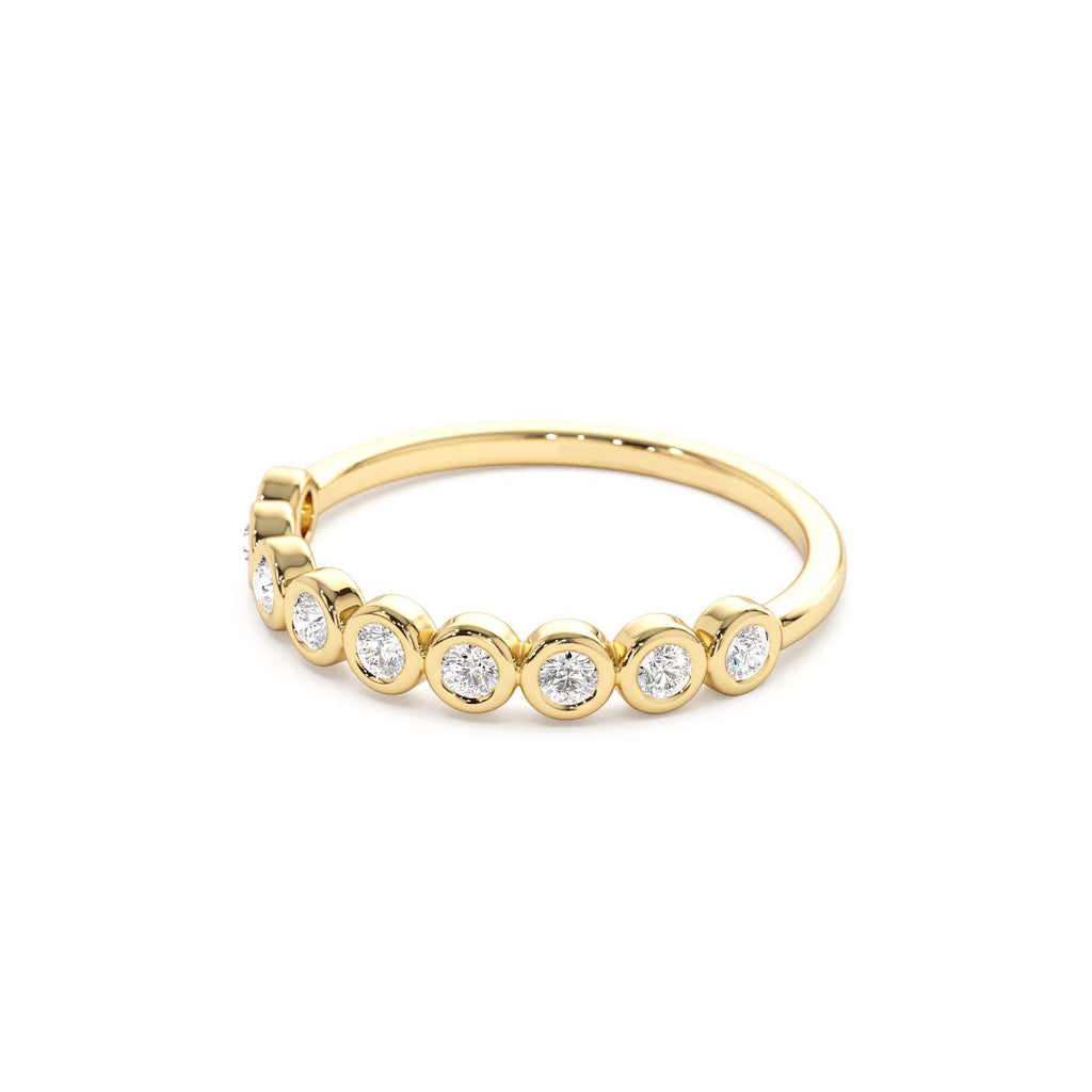 9 Diamond Half Eternity Wedding Ring 0.55ctw in 14K Gold — view 3
