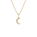 Dainty Crescent Moon Diamond Charm in 14K Gold — view 1