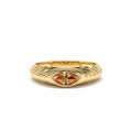 Marquise Shape Citrine Beveled Ring in 14K Gold — view 1
