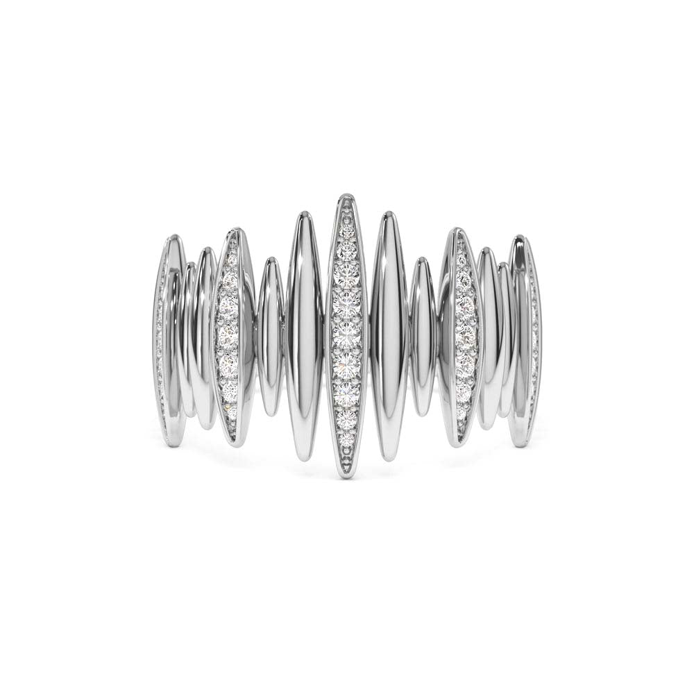 Unique Diamond Spike Ring in 14K Gold — view 4