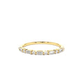 Baguette and Round Diamond Ring in 14K Gold — view 1