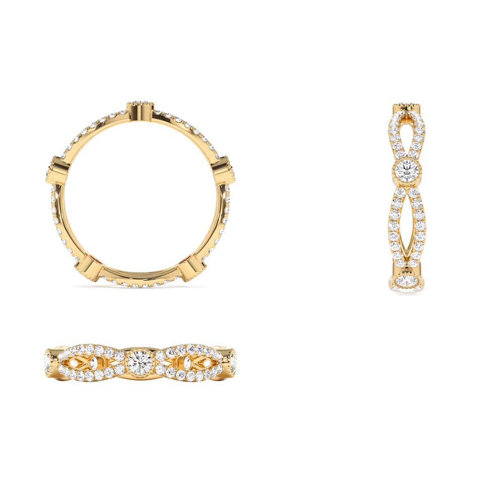 Infinity Diamond Eternity Ring in 14K Gold — view 3