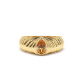 Pear Shape Citrine Beveled Ring in 14K Gold — view 1