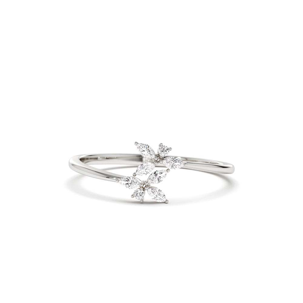 Marquise Diamond Trendy Stackable Ring in 14K Gold — view 4