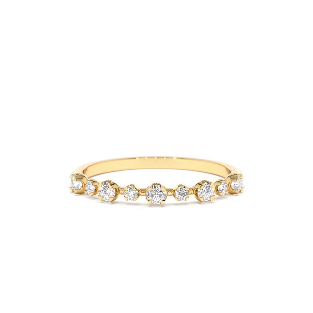 4 Prong Petite Natural Diamond Ring in 14K Gold — view 1