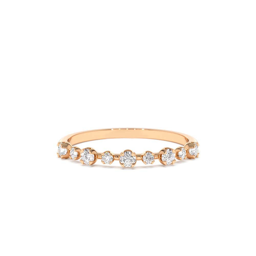 4 Prong Petite Natural Diamond Ring in 14K Gold — view 5