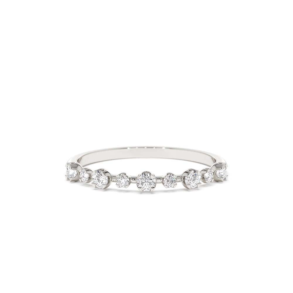 4 Prong Petite Natural Diamond Ring in 14K Gold — view 4