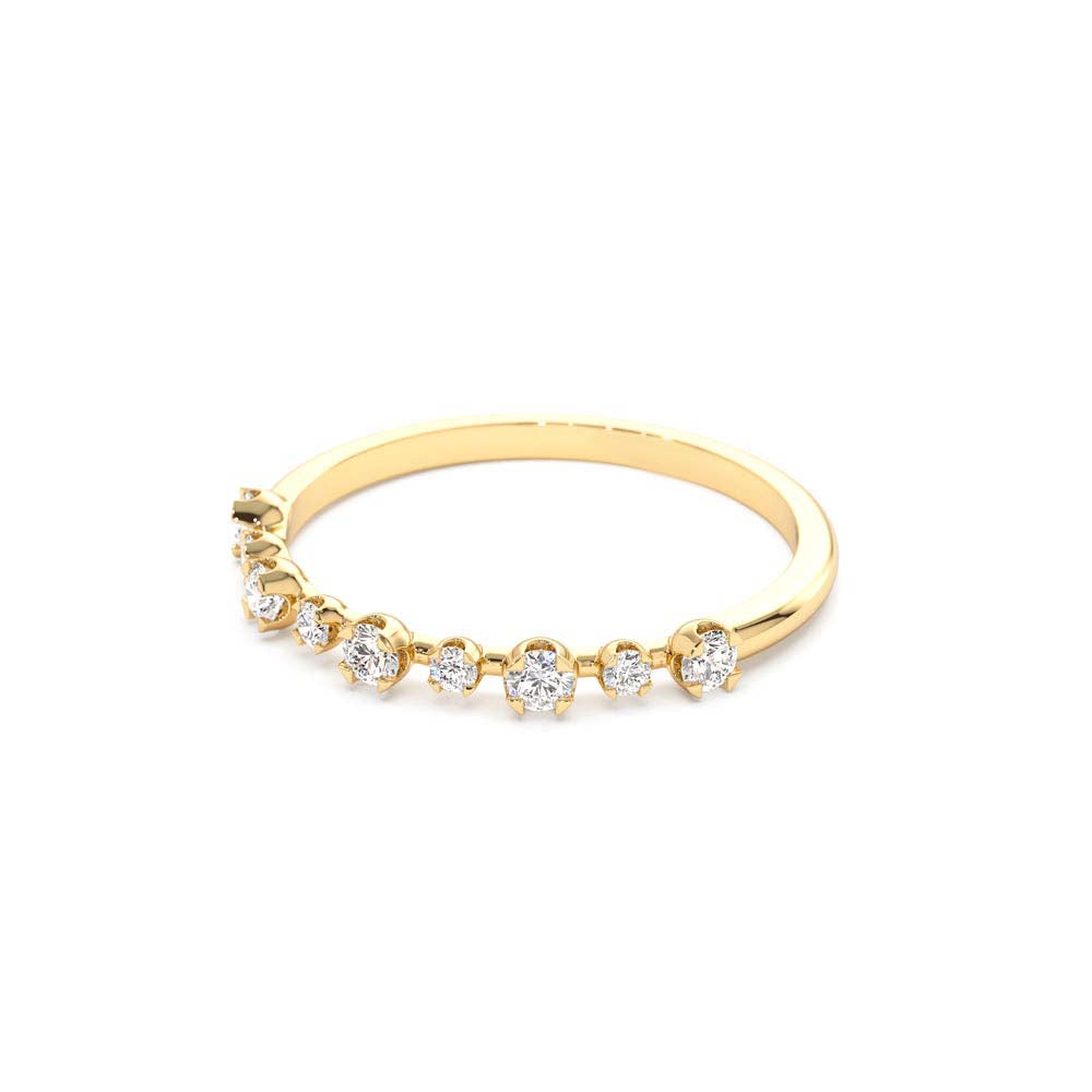 4 Prong Petite Natural Diamond Ring in 14K Gold — view 2