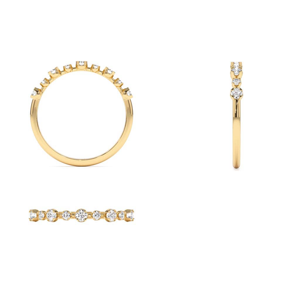 4 Prong Petite Natural Diamond Ring in 14K Gold — view 3