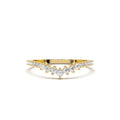 Curved Graduating Diamond Wedding Band in 14K Gold — view 1