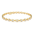 Bezel Setting Diamond Tennis Bracelet in 14K Gold — view 1