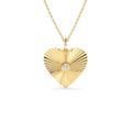 Diamond-Cut Heart Shape Disc Ray Pendant in 14K Gold — view 1