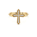 Diamond Cross Ring in 14K Gold — view 1