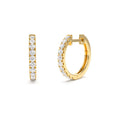 Diamond Huggies Earrings 16MM in 14K Gold — view 1