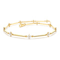 Clover Setting Diamond Infinity Bracelet in 14K Gold — view 1