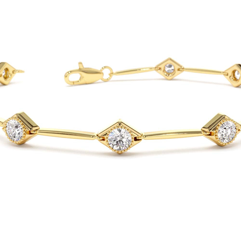 Milgrain Setting Diamond Infinity Bracelet 1.20 CTW in 14K Gold — view 3