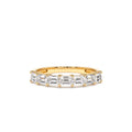 Prong Horizontal Set Emerald Cut Diamond Wedding Band in 14K Gold — view 1