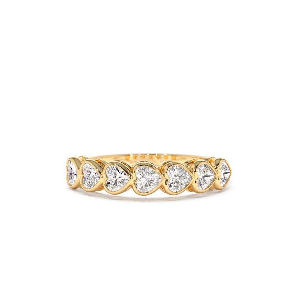 Heart Shape Horizontal Bezel Setting Diamond Ring in 14K Gold — view 1