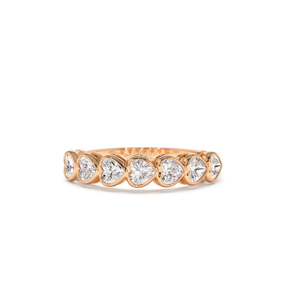 Heart Shape Horizontal Bezel Setting Diamond Ring in 14K Gold — view 4
