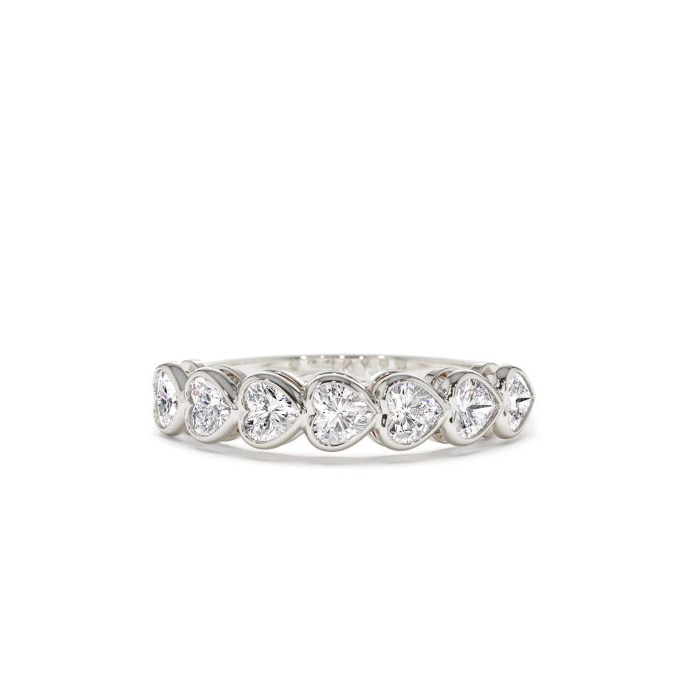 Heart Shape Horizontal Bezel Setting Diamond Ring in 14K Gold — view 3